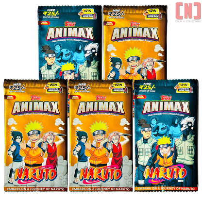 5x 2024 Topps Animax Naruto Trading Cards Sealed Booster Flow Packs